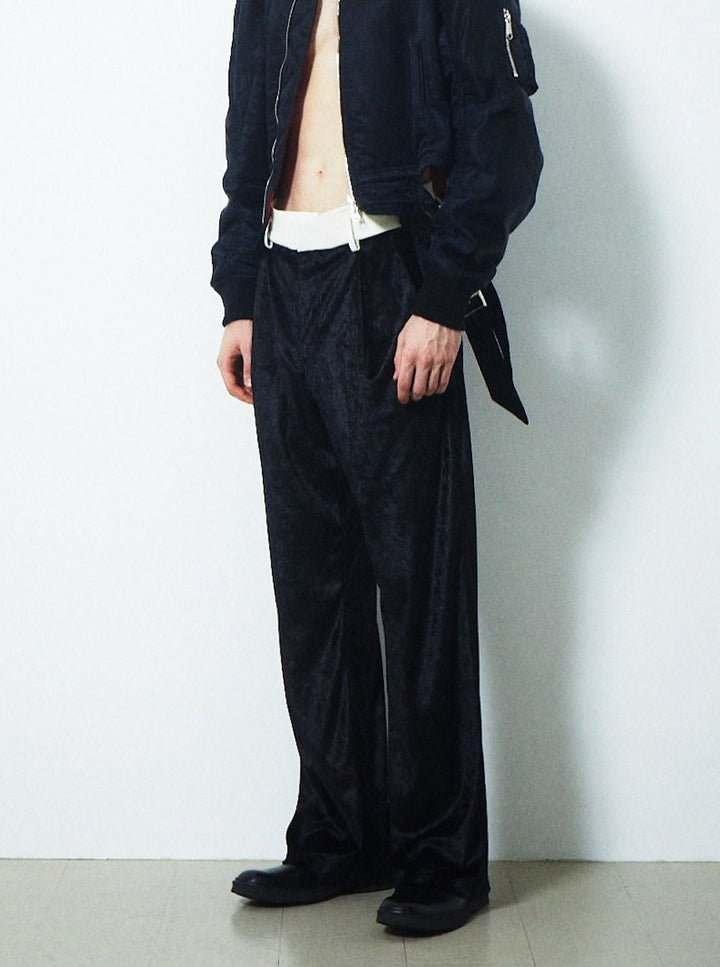 VELVET CUMMERBUND PANTS