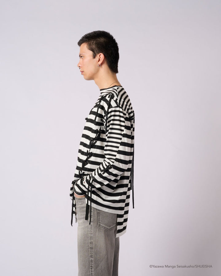 NANA × ADDIXY BORDER LACE-UP TOP [WHITE]