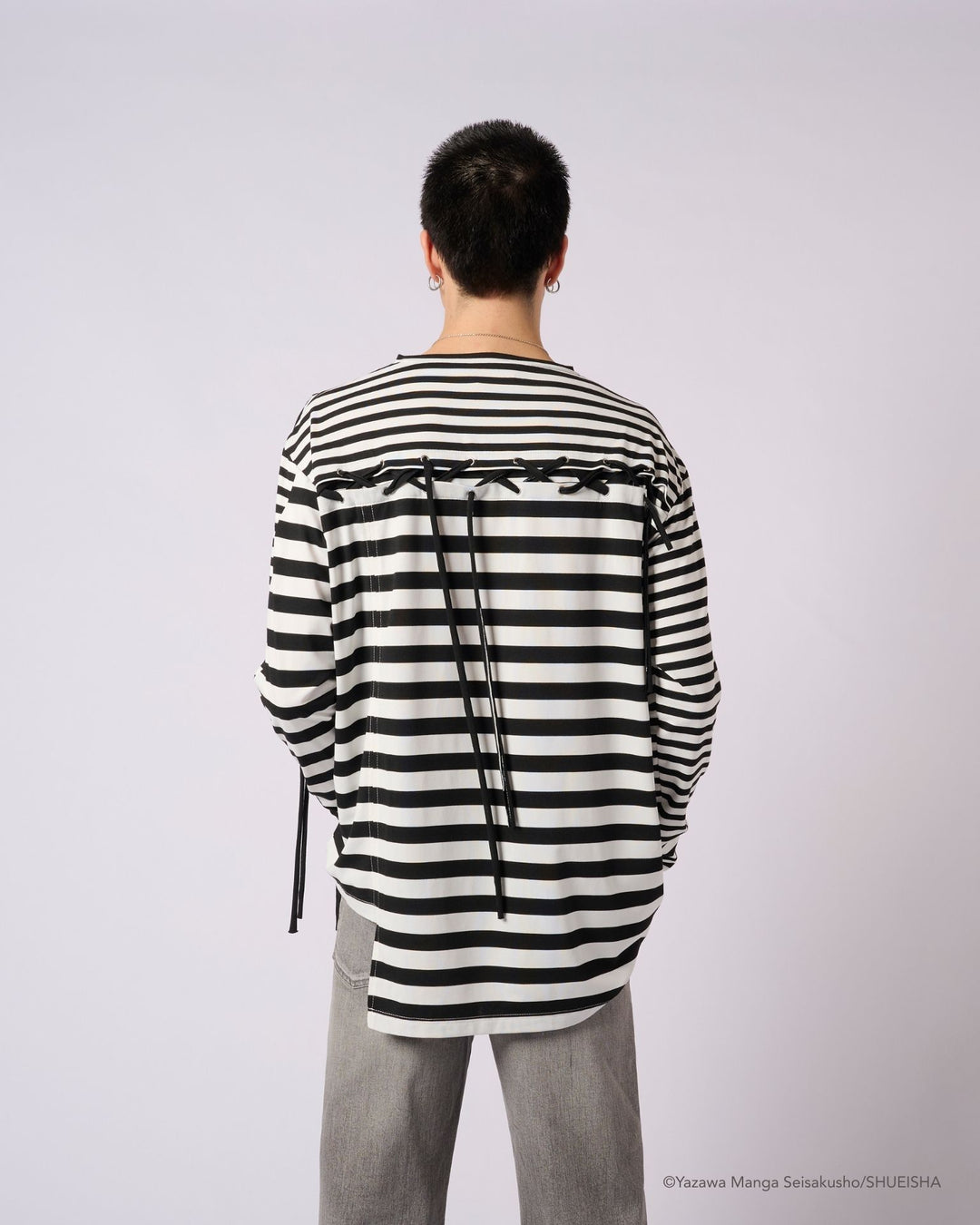 NANA × ADDIXY BORDER LACE-UP TOP [WHITE]