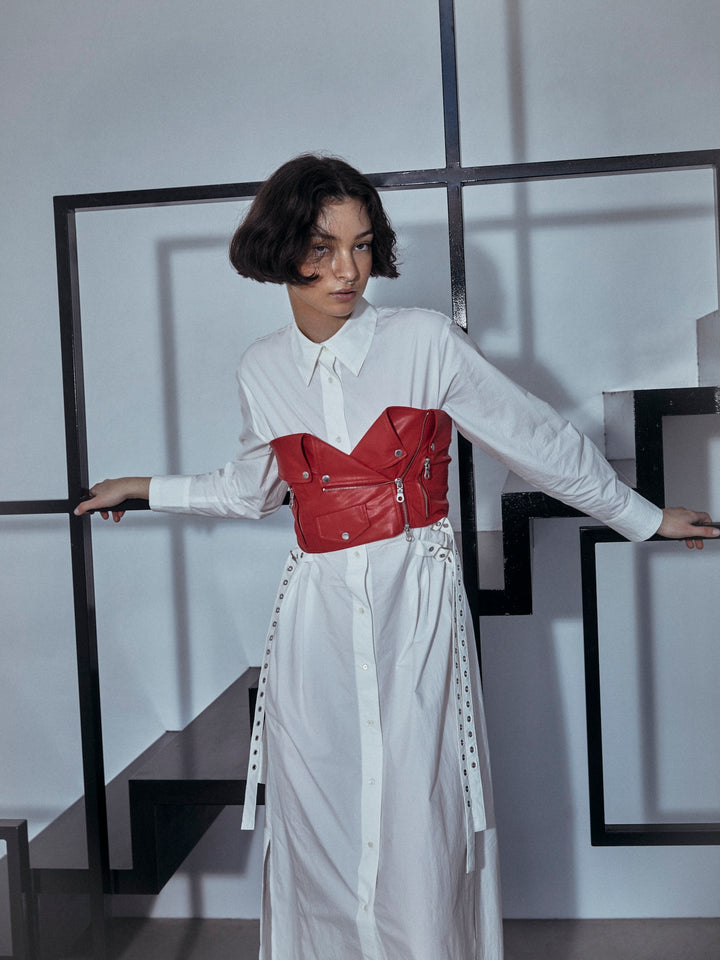 DOUBLE BELT SHIRTS ONEPIECE