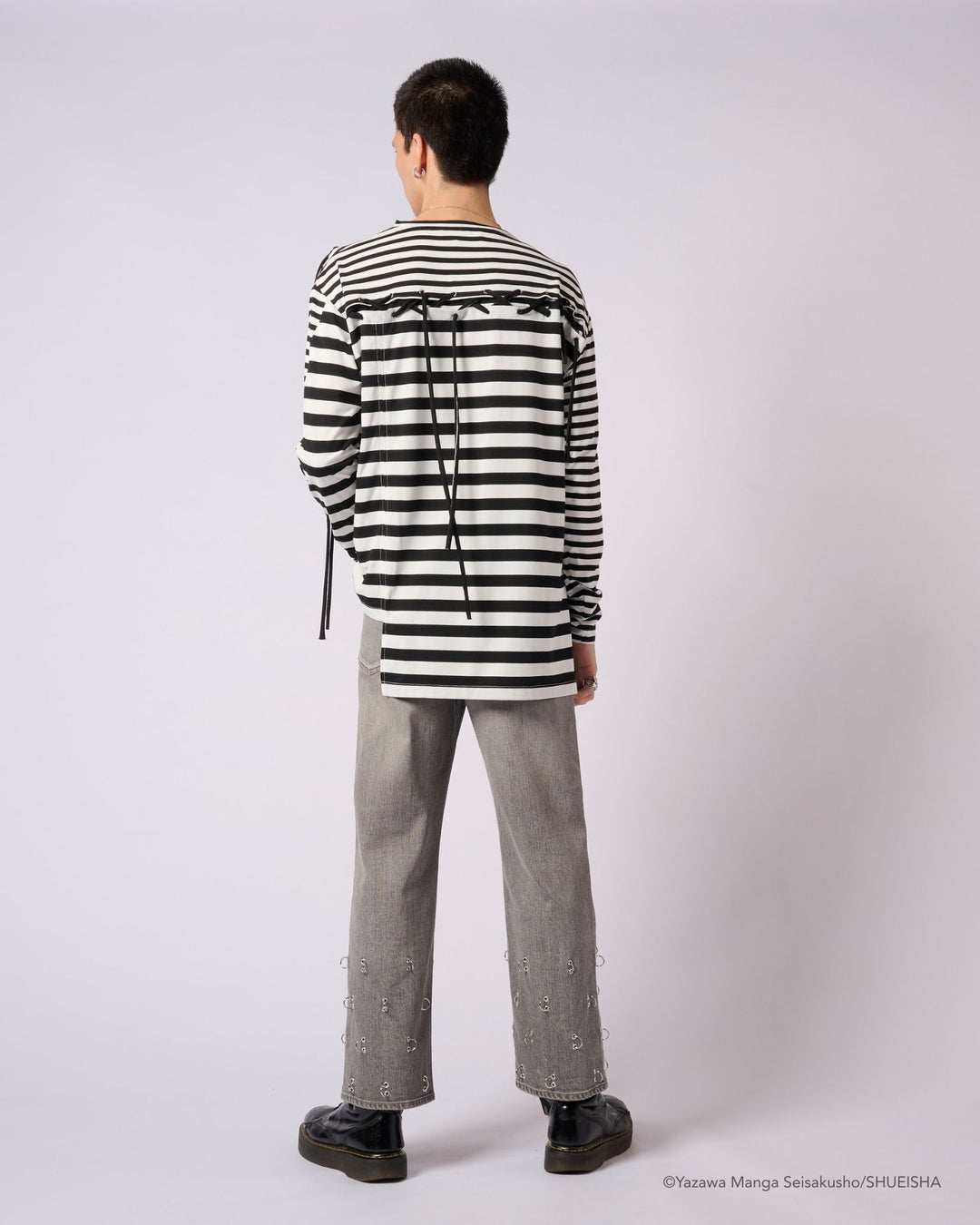 NANA × ADDIXY BORDER LACE-UP TOP [WHITE]