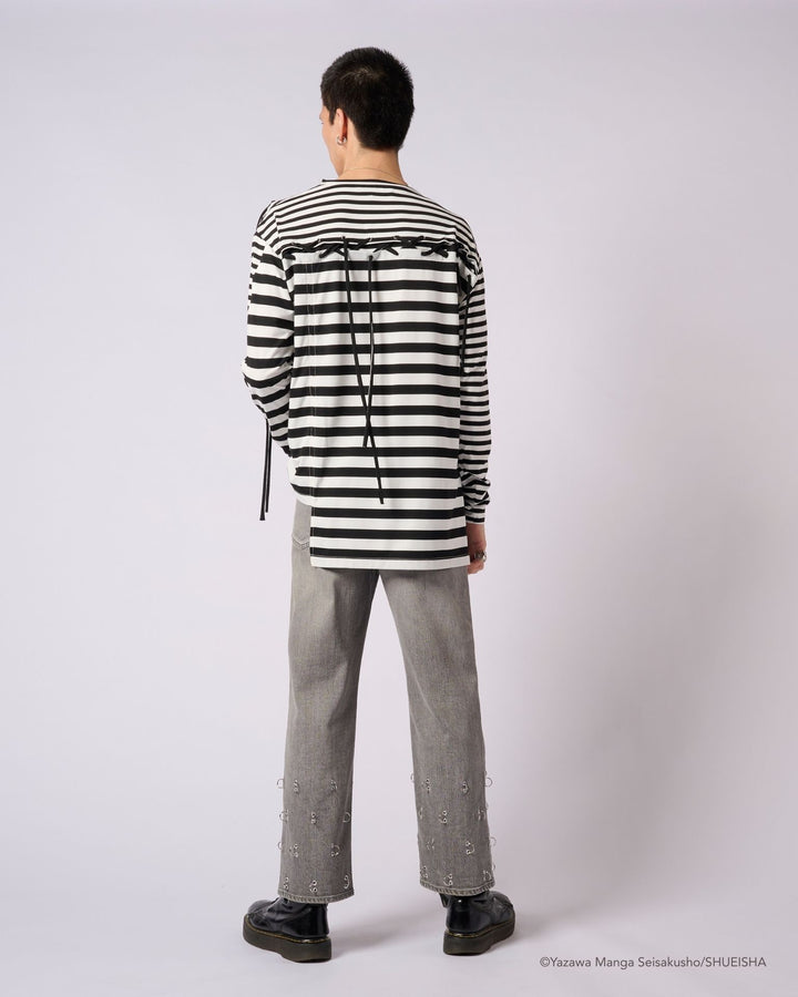 NANA × ADDIXY BORDER LACE-UP TOP [WHITE]