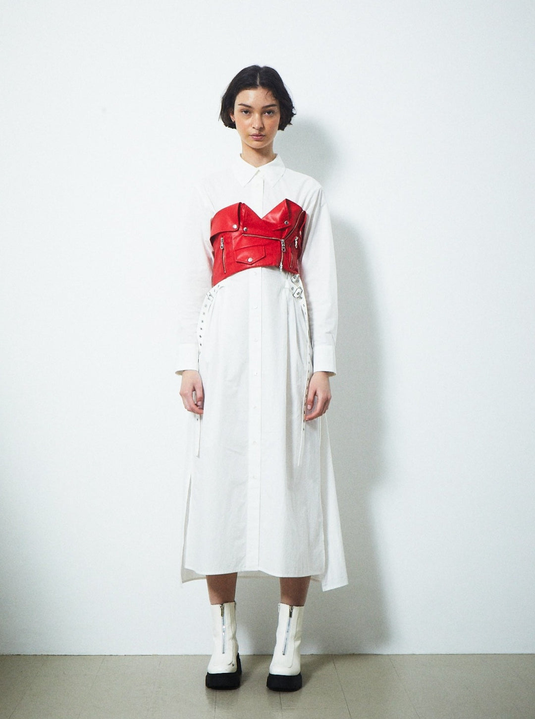 DOUBLE BELT SHIRTS ONEPIECE