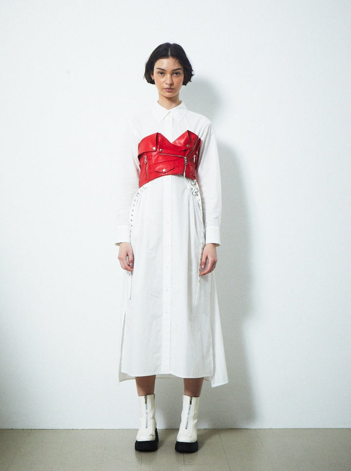 DOUBLE BELT SHIRTS ONEPIECE