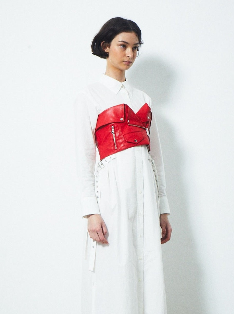 VEGAN LEATHER RIDERS DETAIL BUSTIER