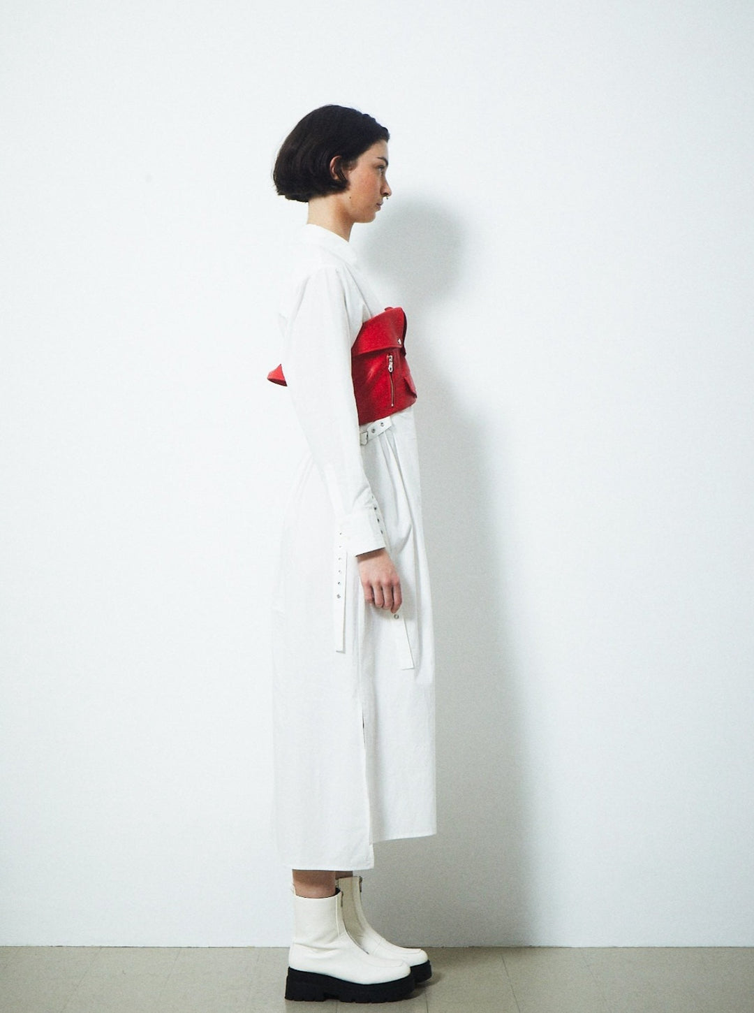 DOUBLE BELT SHIRTS ONEPIECE