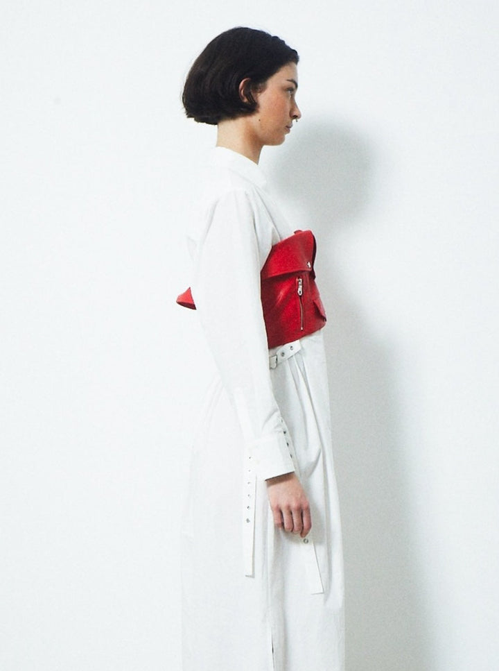 VEGAN LEATHER RIDERS DETAIL BUSTIER