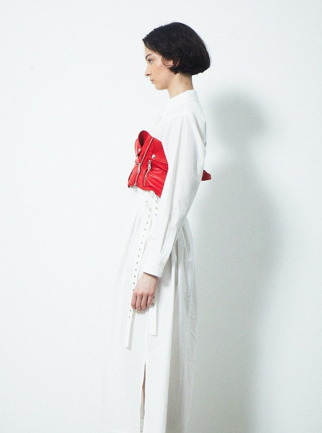 VEGAN LEATHER RIDERS DETAIL BUSTIER