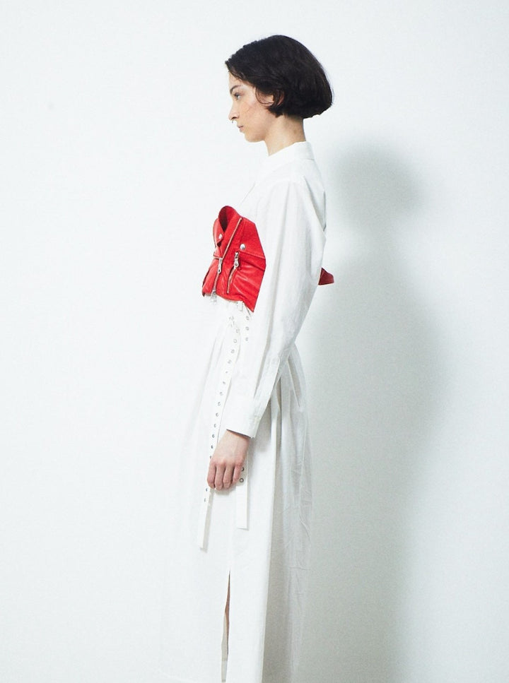 VEGAN LEATHER RIDERS DETAIL BUSTIER