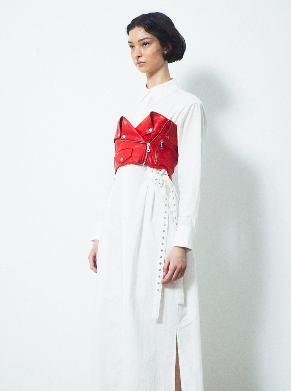 VEGAN LEATHER RIDERS DETAIL BUSTIER