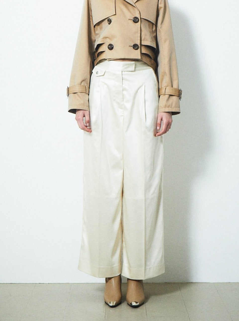 【PRE ORDER 2BUY 10%OFF】SATIN WIDE GURKHA PANTS