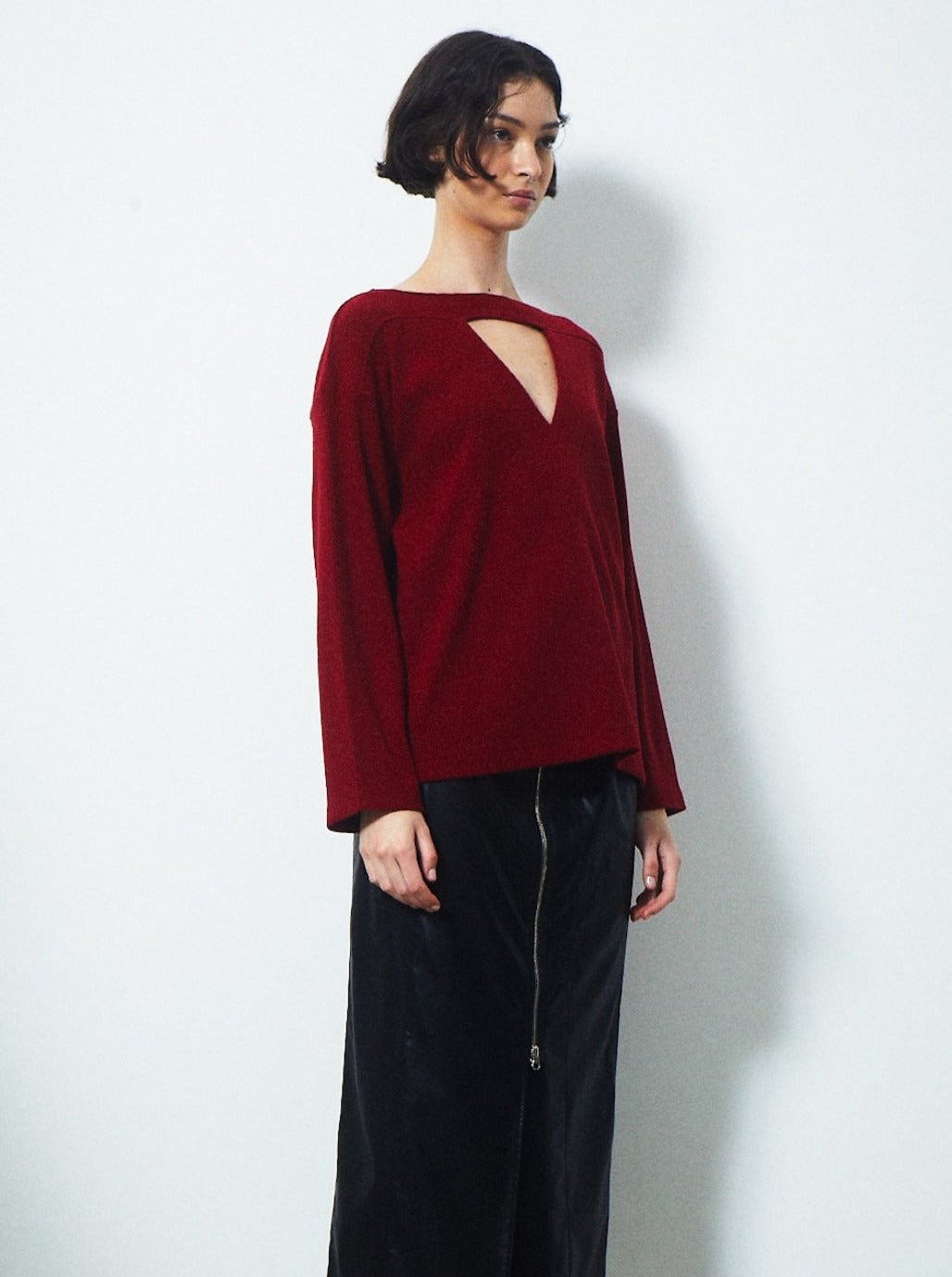 CHOKER V NECK KNIT TOPS