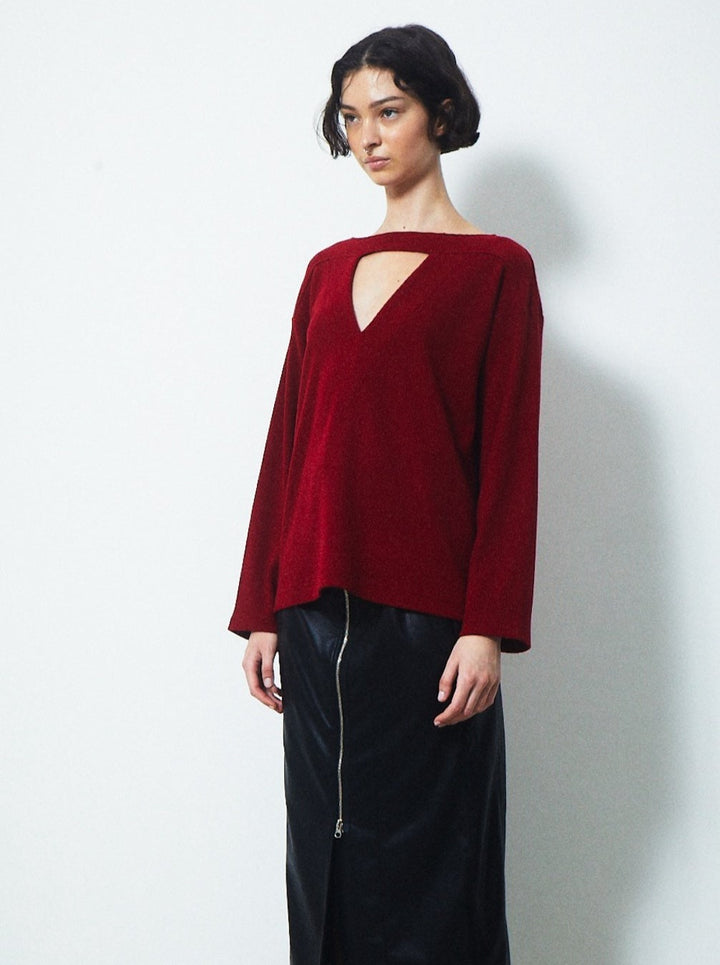 CHOKER V NECK KNIT TOPS