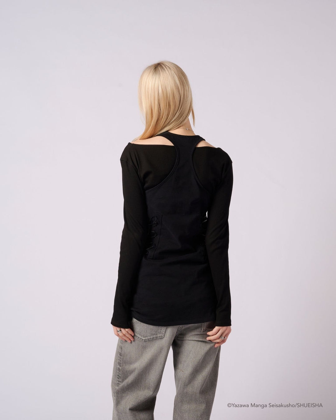 NANA × ADDIXY LACE-UP TOP [BLACK]