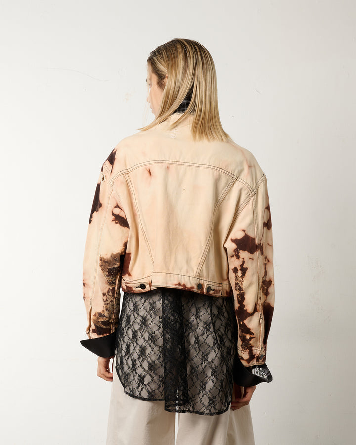 UPCYCLED HYPER BLEACH DENIM JACKET [PINK]