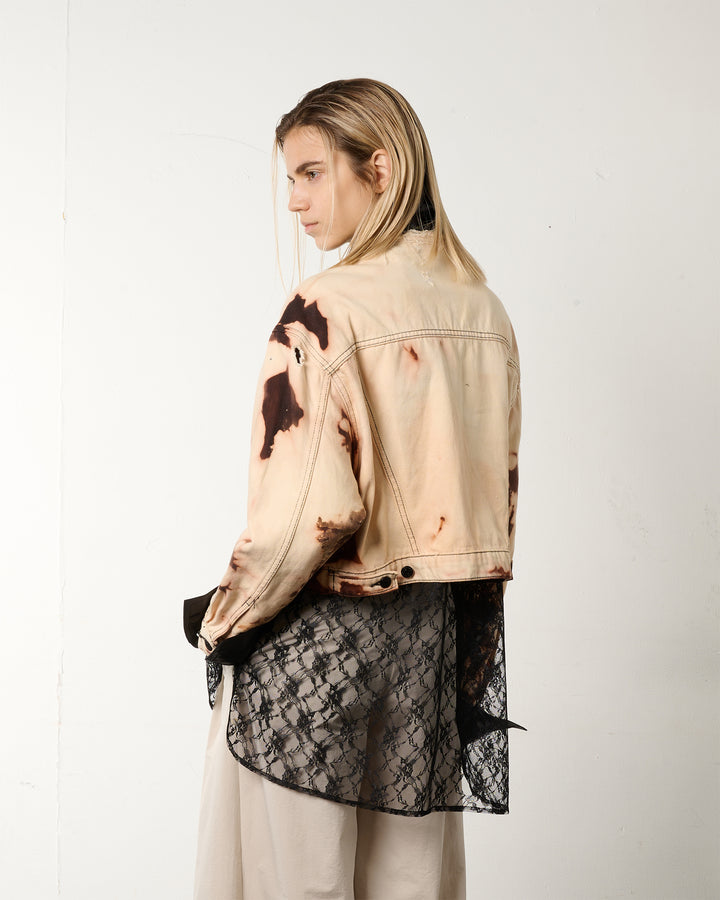 UPCYCLED HYPER BLEACH DENIM JACKET [PINK]