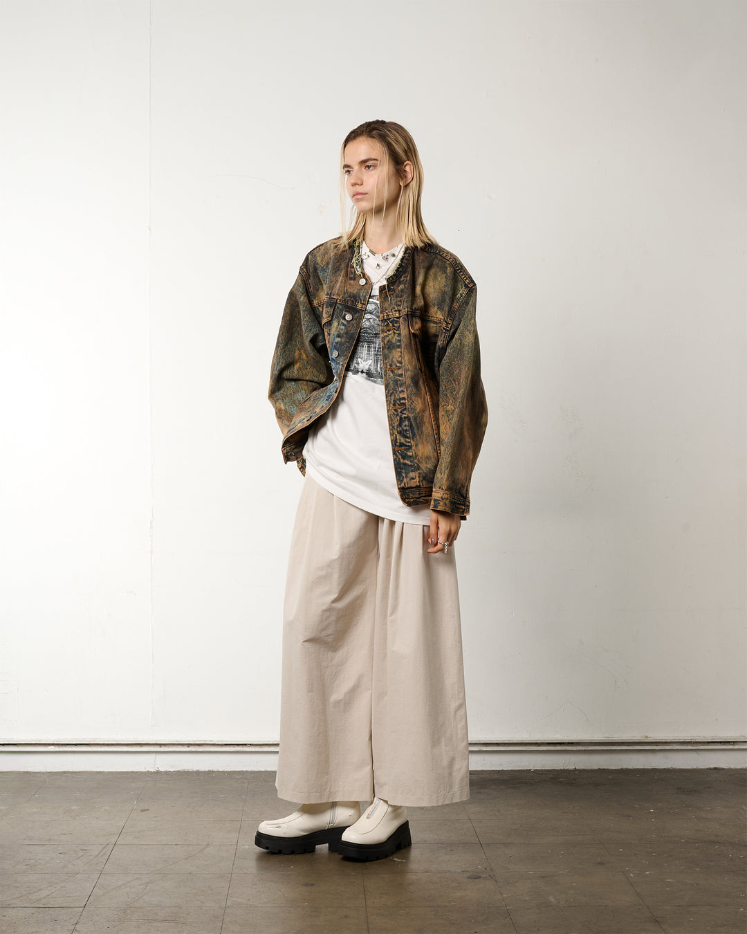 【1/1 PIECE】＜UPCYCLED＞HYPER BLEACH DENIM JACKET【BROWN】