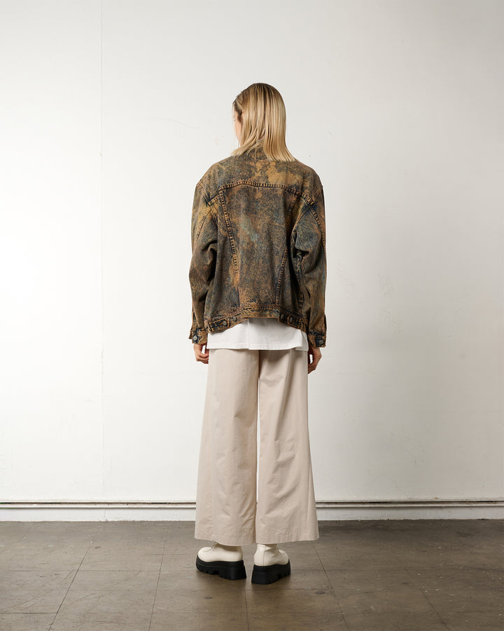 【1/1 PIECE】＜UPCYCLED＞HYPER BLEACH DENIM JACKET【BROWN】