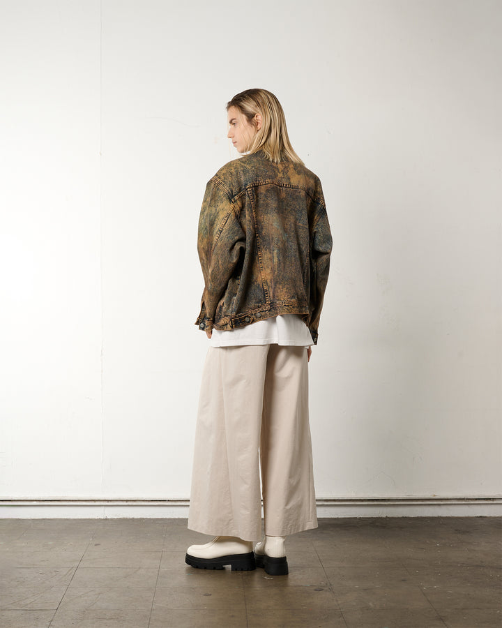 【1/1 PIECE】＜UPCYCLED＞HYPER BLEACH DENIM JACKET【BROWN】