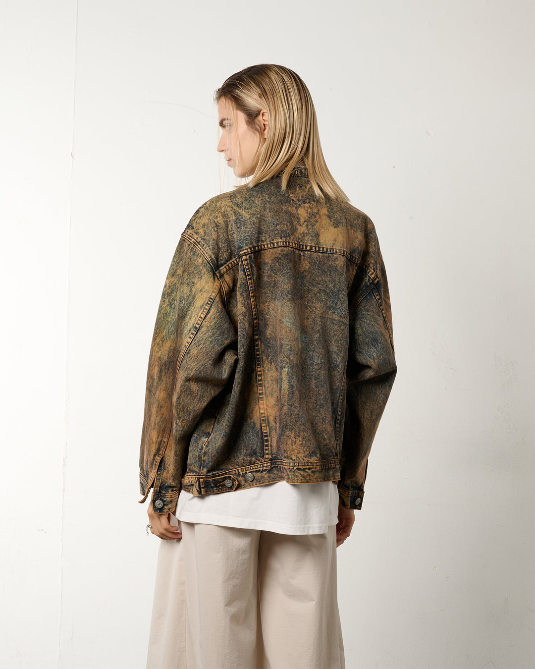 【1/1 PIECE】＜UPCYCLED＞HYPER BLEACH DENIM JACKET【BROWN】