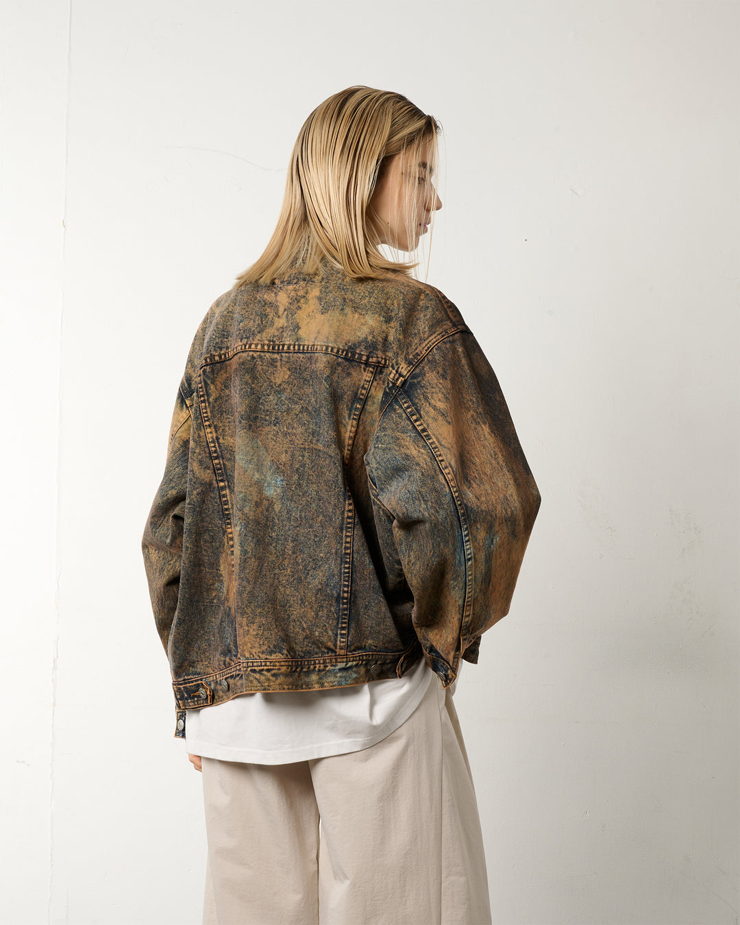 【1/1 PIECE】＜UPCYCLED＞HYPER BLEACH DENIM JACKET【BROWN】