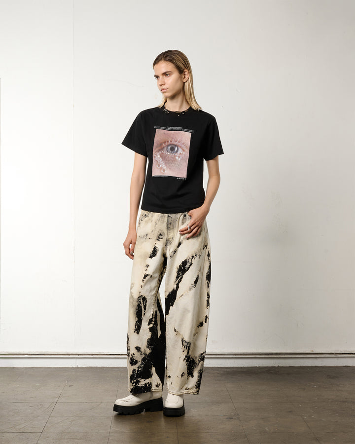 ACCESSORY NECK EYE GRAPHIC TEE【BLACK】