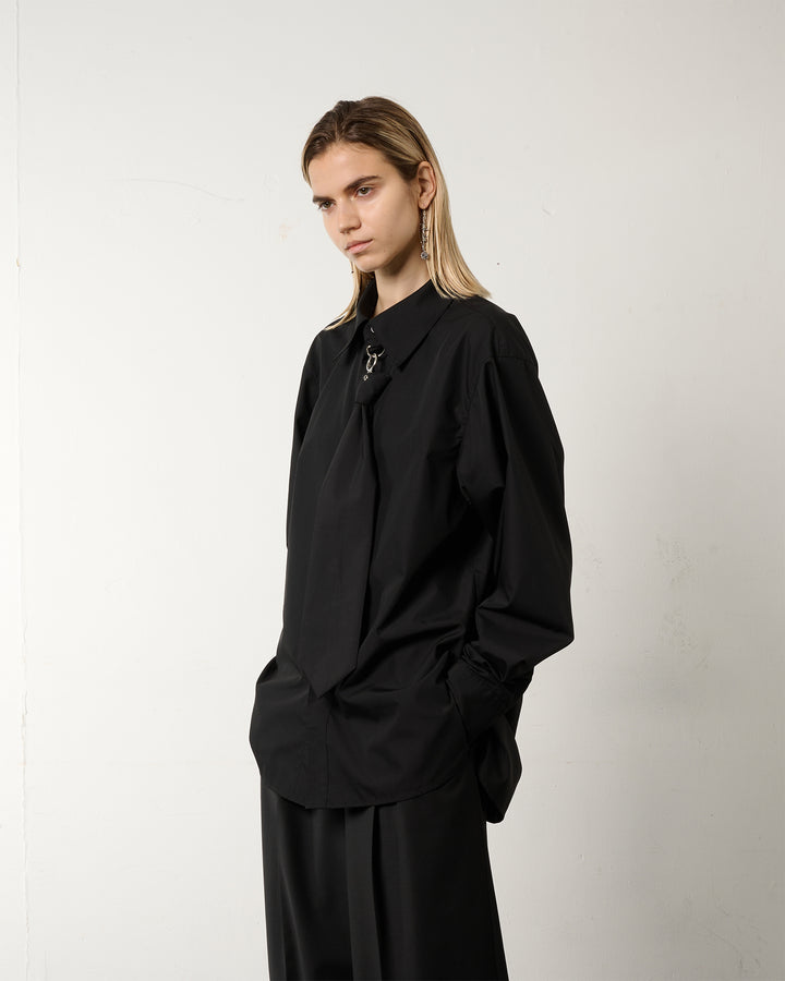 METAL RING TIE SHIRT [BLACK]