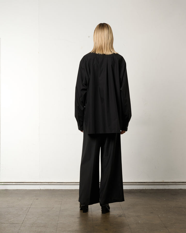 METAL RING TIE SHIRT [BLACK]