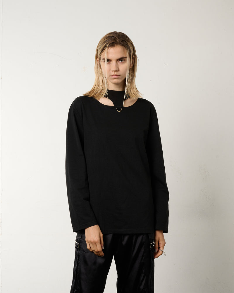 CHOKER NECK STUDS L/S TEE
