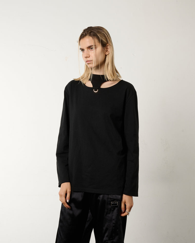 CHOKER NECK STUDS L/S TEE