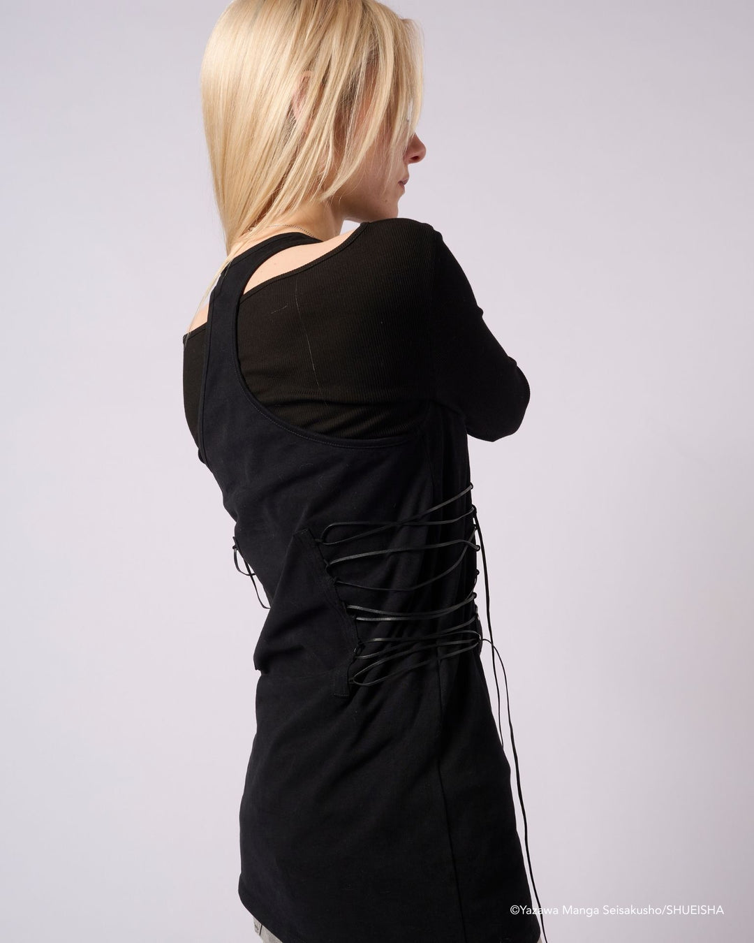 NANA × ADDIXY LACE-UP TOP [BLACK]