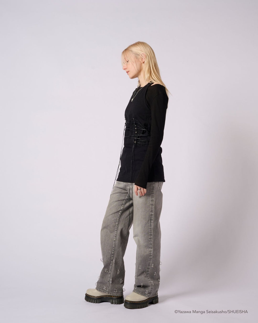 NANA × ADDIXY LACE-UP TOP [BLACK]