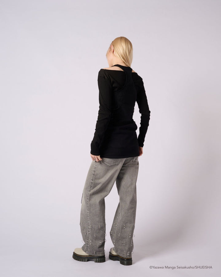 NANA × ADDIXY LACE-UP TOP [BLACK]