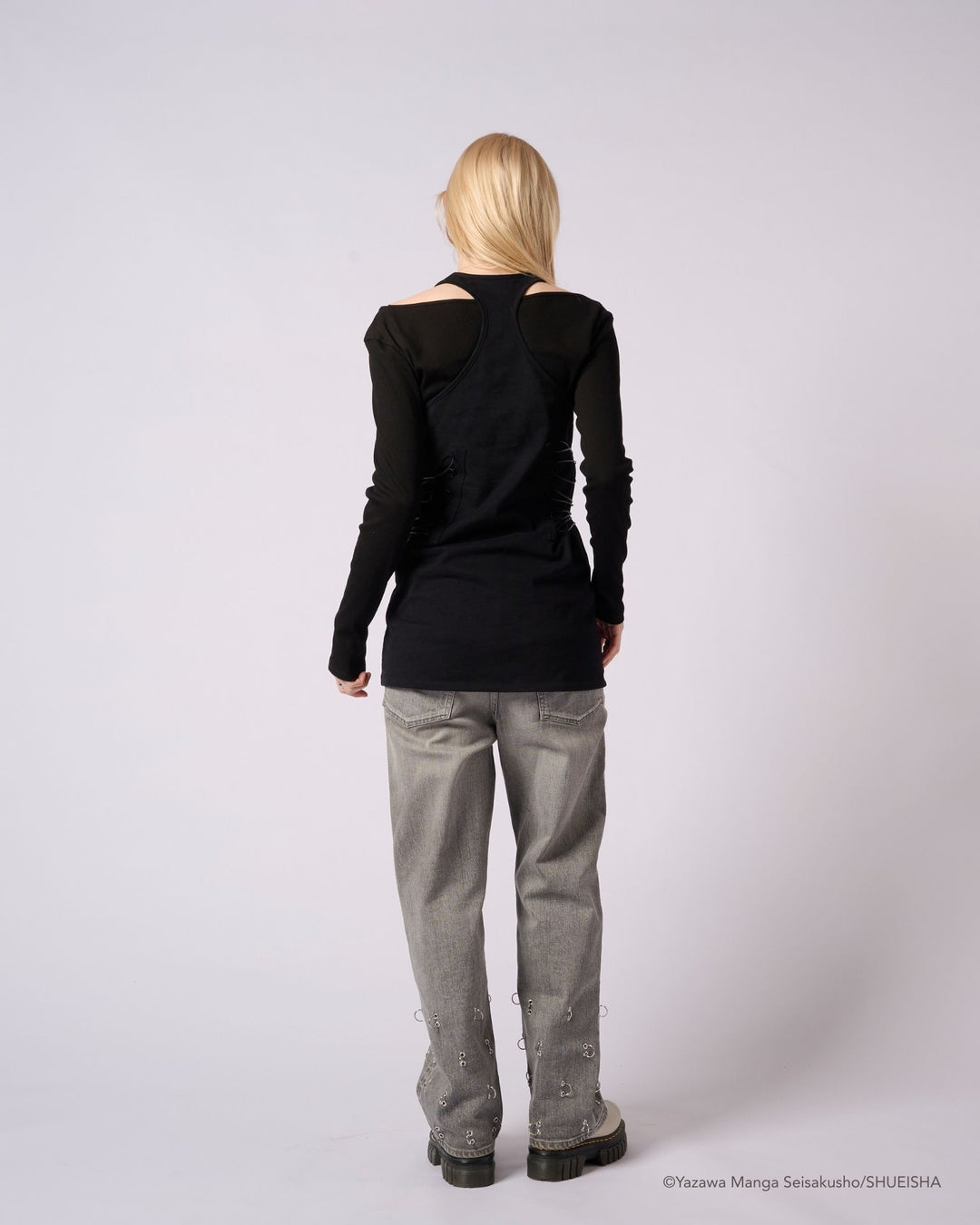 NANA × ADDIXY LACE-UP TOP [BLACK]