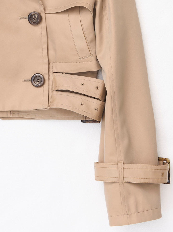 DOUBLE BELT SHORT TRENCH COAT