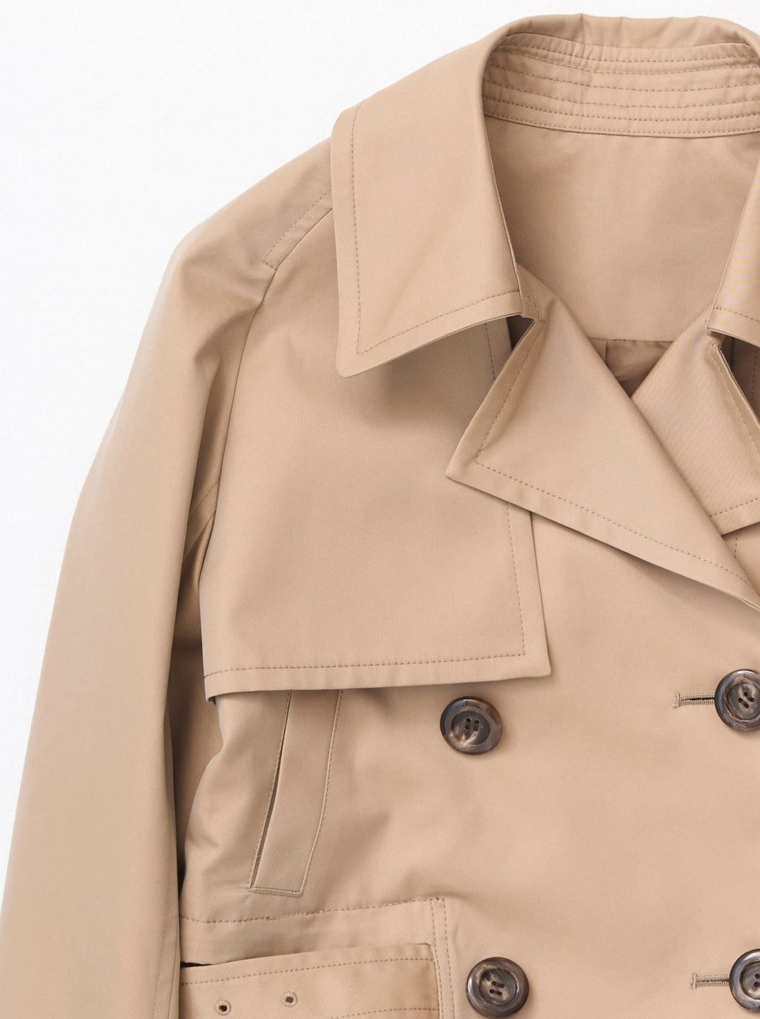 DOUBLE BELT SHORT TRENCH COAT