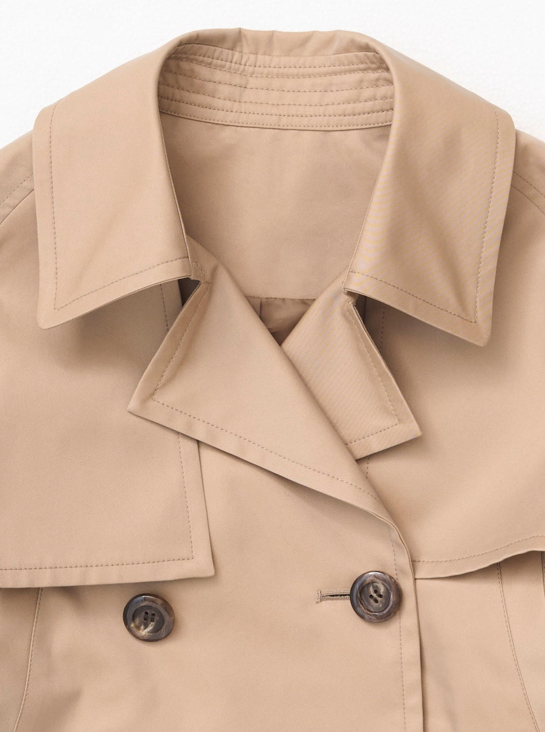 DOUBLE BELT SHORT TRENCH COAT