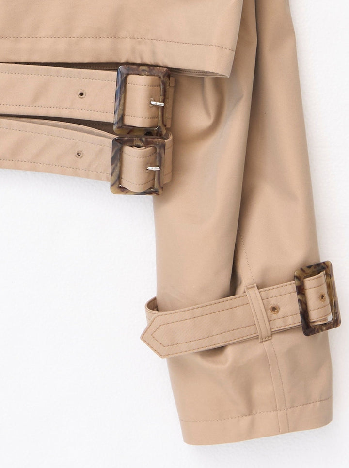 DOUBLE BELT SHORT TRENCH COAT