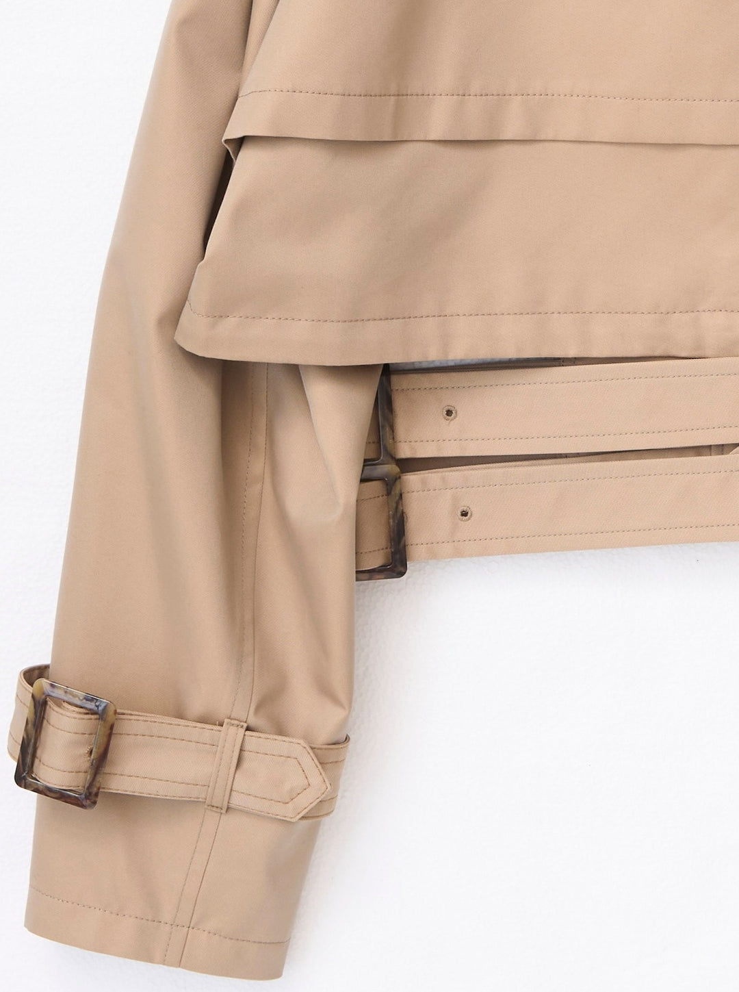 DOUBLE BELT SHORT TRENCH COAT