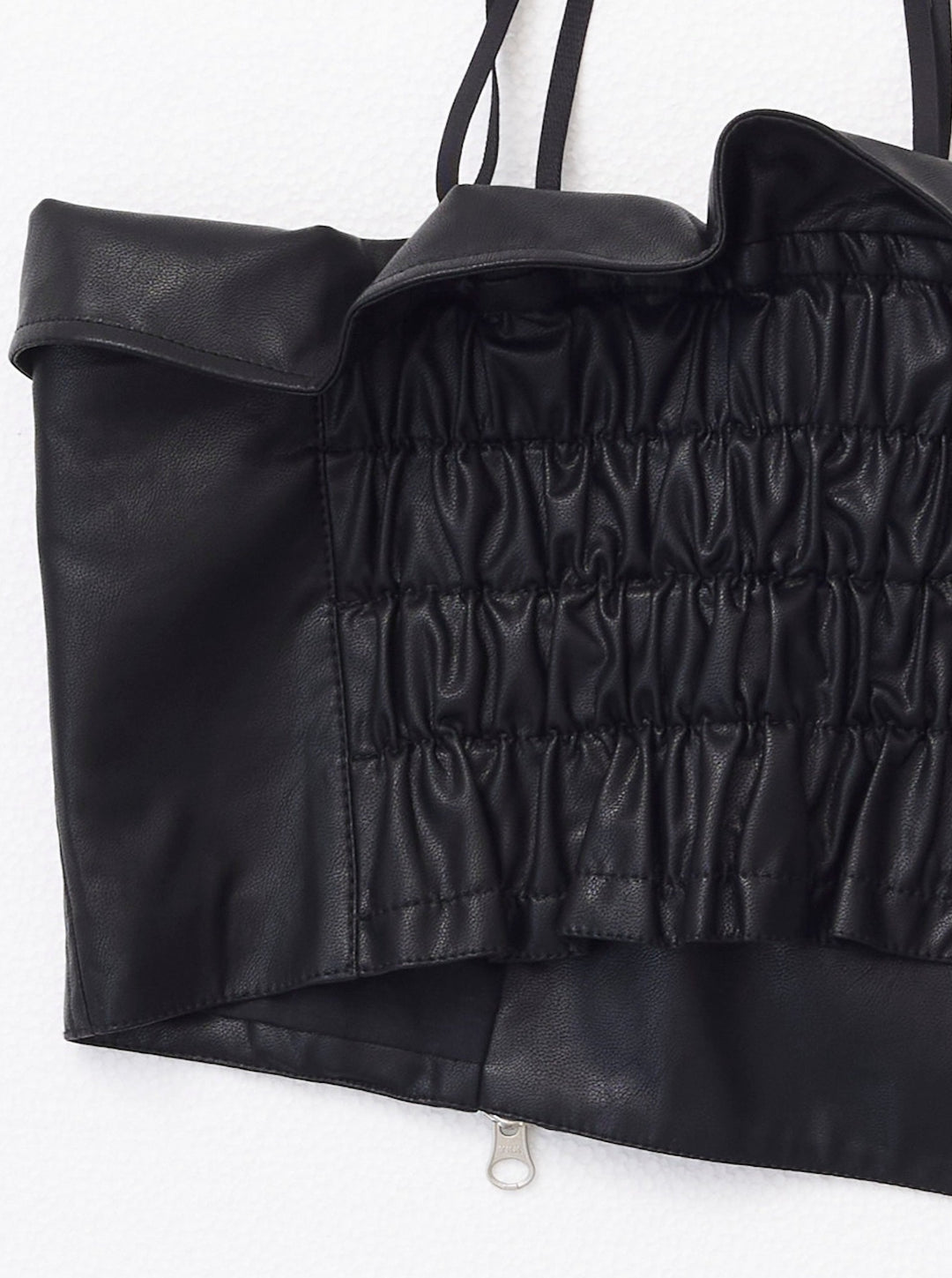 VEGAN LEATHER RIDERS DETAIL BUSTIER
