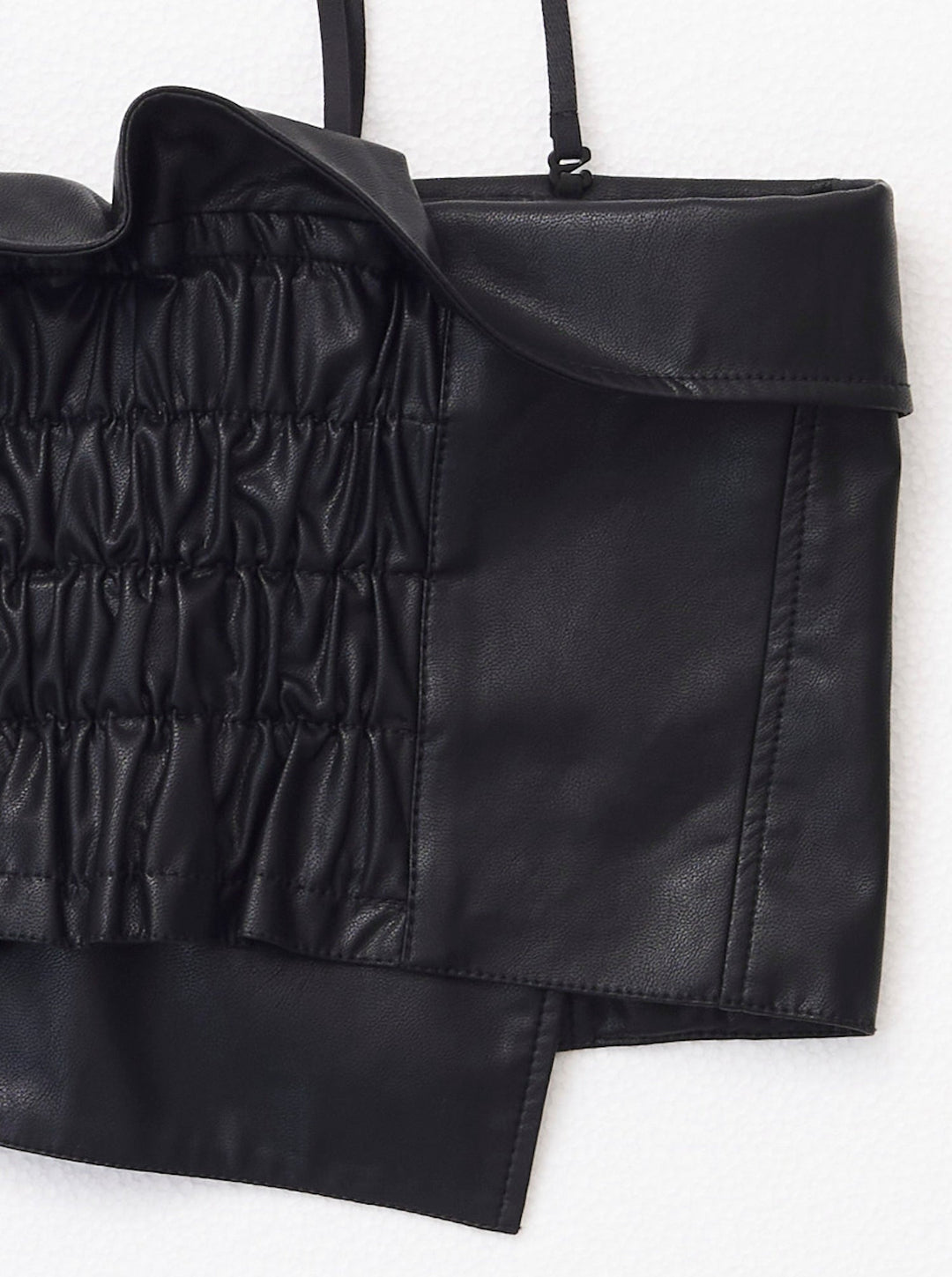 VEGAN LEATHER RIDERS DETAIL BUSTIER
