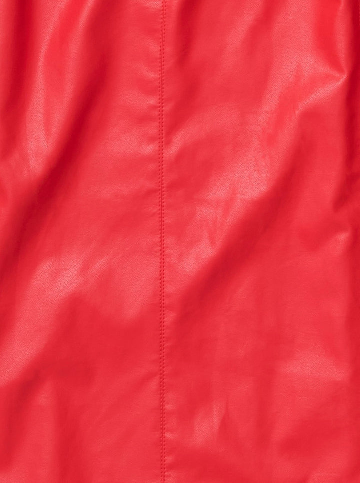 VEGAN LEATHER DOUBLE BELT HIGH WAIST SKIRT