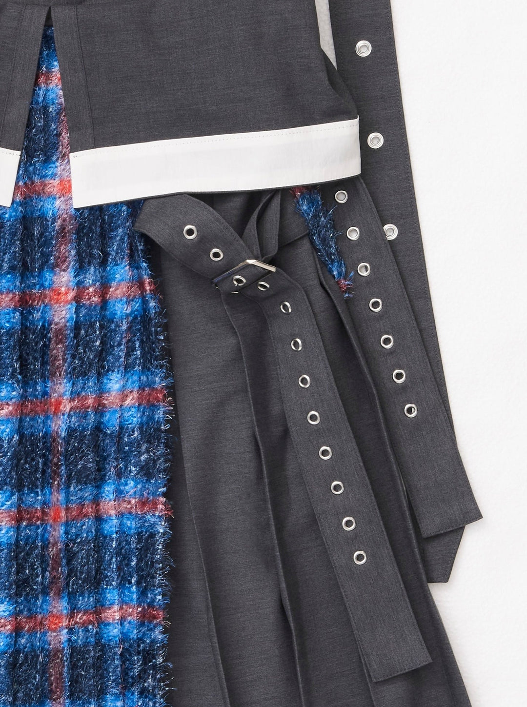 LAYERED WRAP SIDE BELT SKIRT