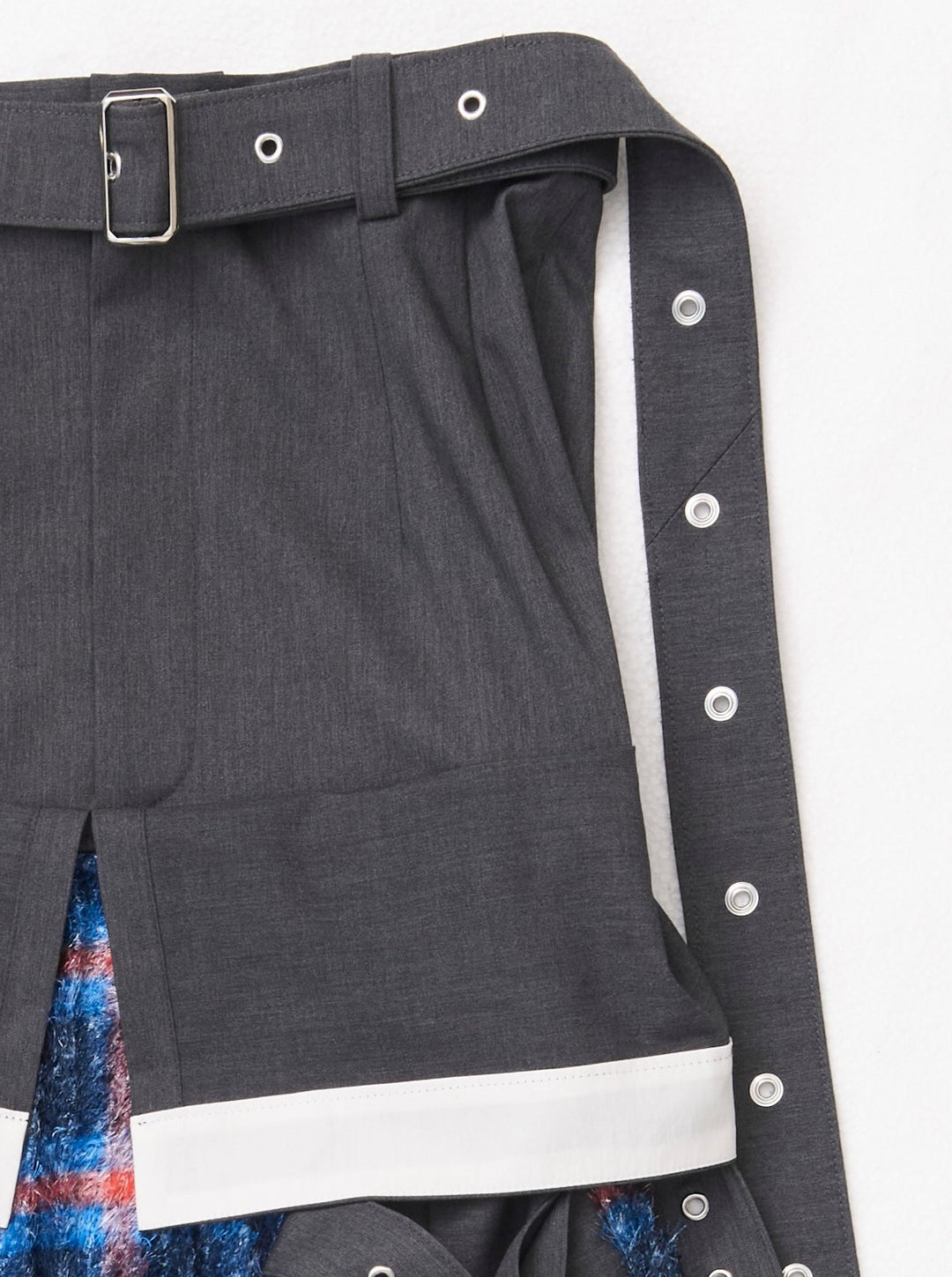 LAYERED WRAP SIDE BELT SKIRT