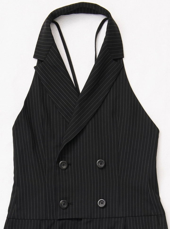 BACK LACE-UP TAILORED JUMPSUIT