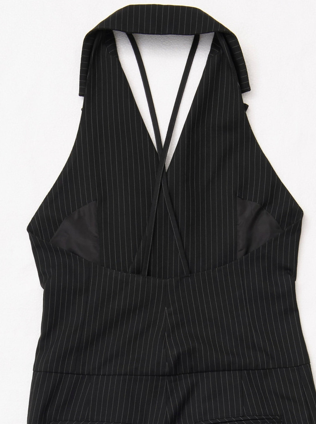 BACK LACE-UP TAILORED JUMPSUIT