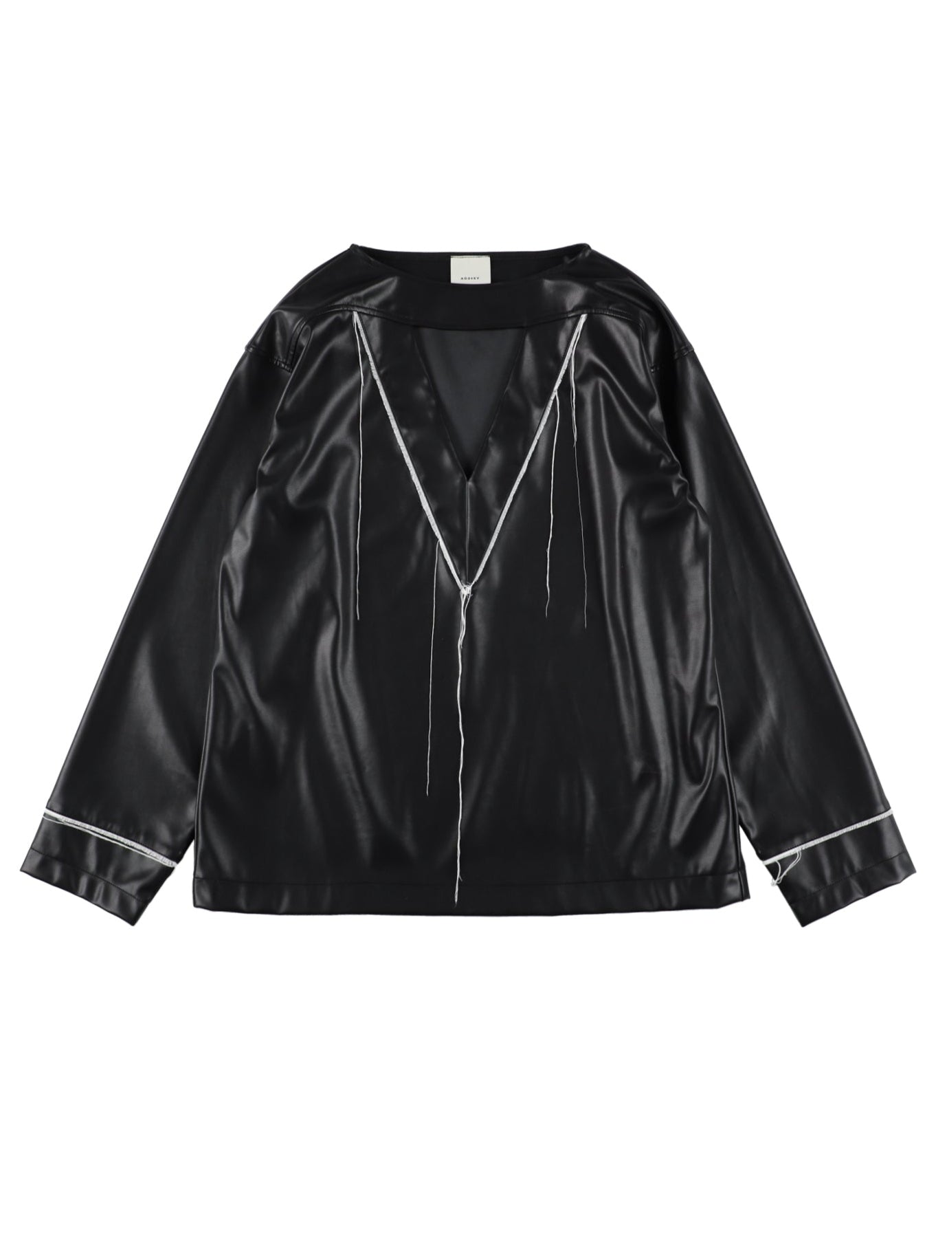 FRAYED CHOKER LEATHER TOP【BLACK】 – ADDIXY