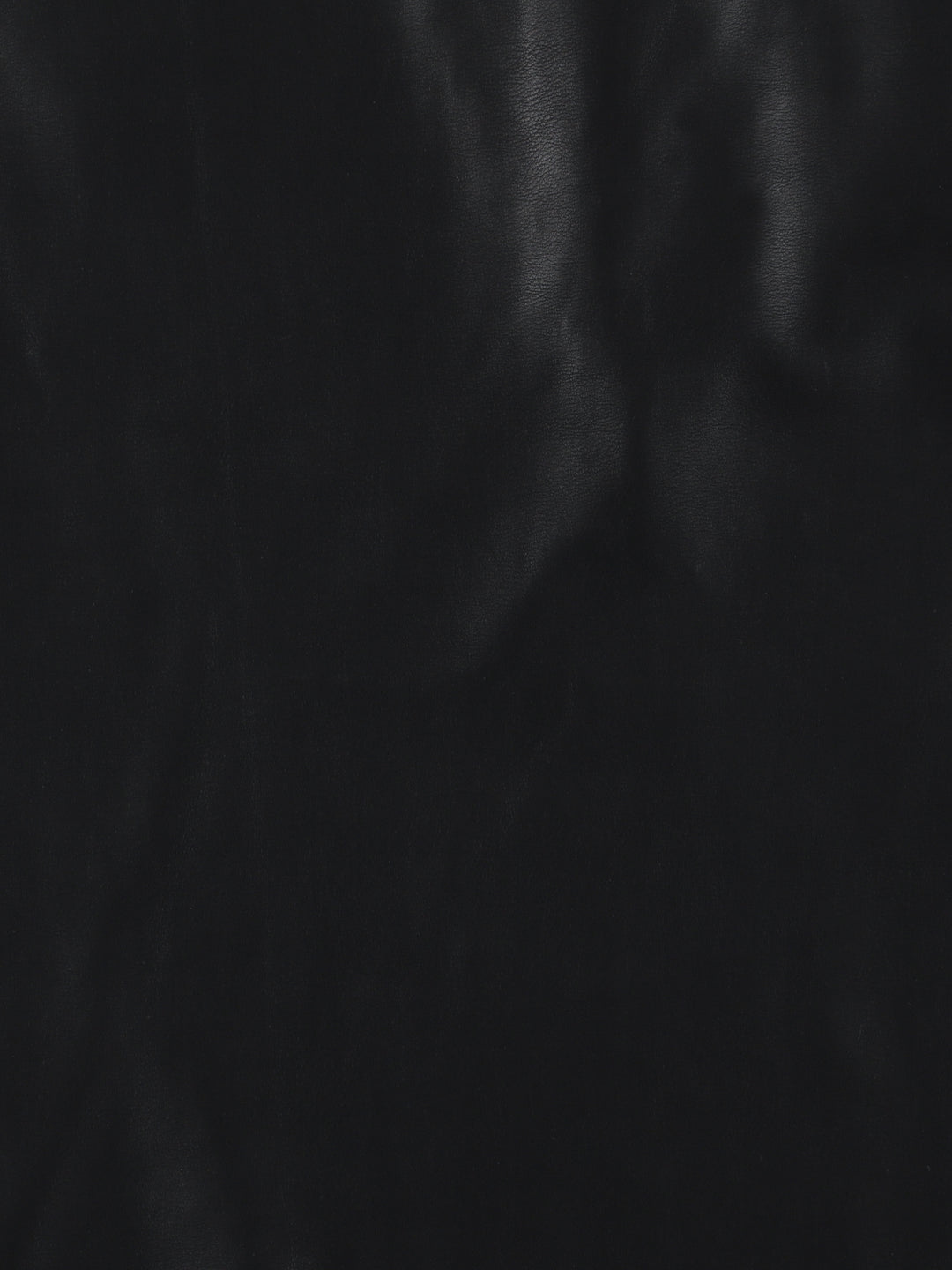 FRAYED CHOKER LEATHER TOP【BLACK】