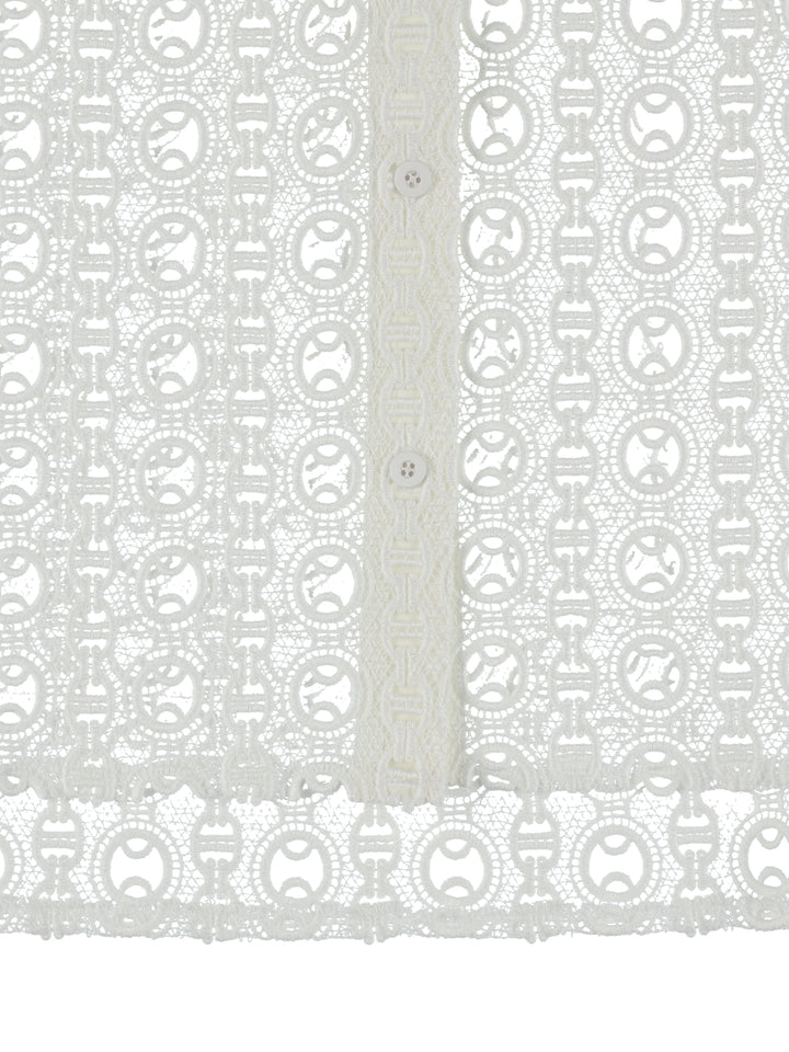 SHEER LACE SHIRT 【WHITE】
