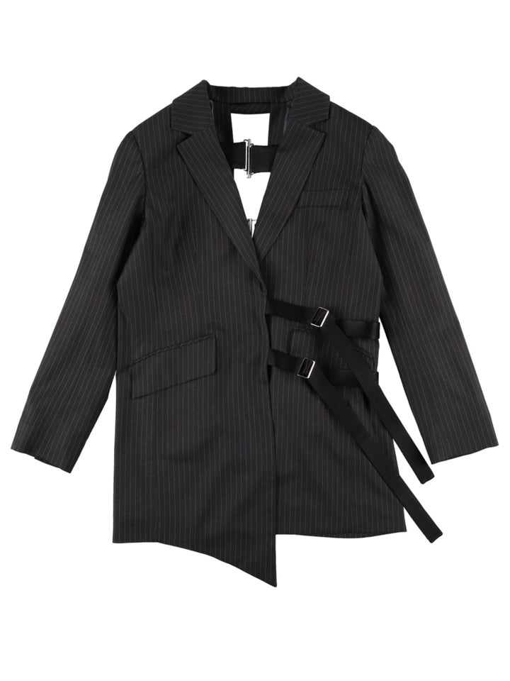 BACK OPEN BELTED JACKET 【CHARCOAL】